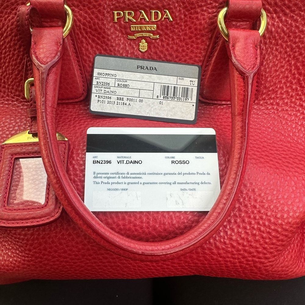Prada Red Leather Women's Bag - Picture 15 of 15